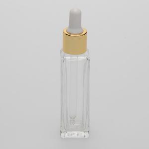 1 oz (30ml) Square Tall Clear Glass Bottle with Serum Droppers