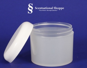 Jar  type 4 oz Plastic-Natural with White Dome