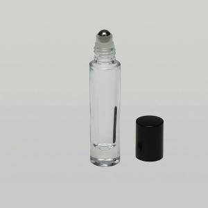 1/5 oz (6ml) Deluxe Short Round Glass Roll-on Bottle (Heavy Base Bottom) with Stainless Steel Rollers and Color Caps