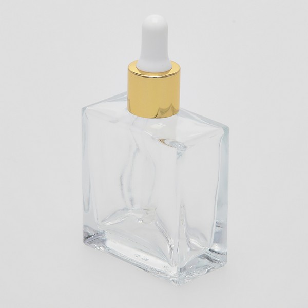 PerfumeOils.com| 1.7 oz (50ml) Square Flint Clear Glass Bottle (Heavy ...