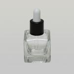 1/2 oz (15ml) Cube Flint Glass Bottle (Heavy Base Bottom) with Serum Droppers