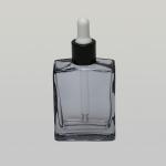 2 oz (60ml) Smoked-Square Glass Bottle with Serum Droppers