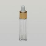 1/4 oz (7.5ml) Tall Square Clear Glass Bottle with Serum Droppers