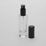 1 oz (30ml) Slim Clear Glass Cylinder Bottle (Heavy Base Bottom) with Fine Mist Spray Pumps