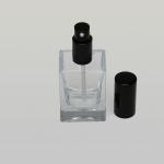 1.7 oz (50ml) Super Deluxe Square Clear Glass Bottle (Heavy Base Bottom) with Treatment Pumps