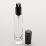 1.7 oz (50ml) Slim Clear Glass Cylinder Bottle (Heavy Base Bottom) with Treatment Pumps