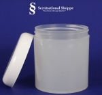 Jar  type 16 oz Plastic-Natural with White Dome