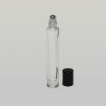 1/3 oz (10ml) Deluxe Round Clear Glass Roll-on Bottle (Super Heavy Base Bottom) with Stainless Steel Rollers and Color Caps