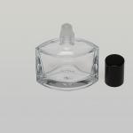 1/2 oz (15ml) Elegant  Eye-Shaped Clear Glass Bottle (Heavy Base Bottom) with Plastic Rollers and Color Caps