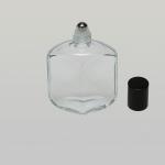 2 oz (60ml) Line-Striped Clear Glass Bottle with Stainless Steel Rollers and Color Caps