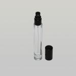 1/3 oz (10ml) Deluxe Round Clear Glass Bottle with Heavy Base (Fine Mist Short Spray Pumps)