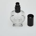 1/2 oz (15ml) Heart-Shaped Clear Glass Bottle with Fine Mist Spray Pumps