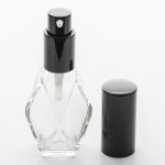 1 oz (30ml) Diamond Cut Clear Glass Bottle with Treatment Pumps